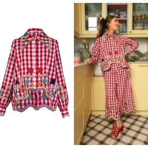 Celia B Sonum red /white gingham picnic set size large